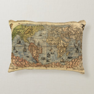 1565 Forlani AntiquevWorld Karta Renaissance Prydnadskudde