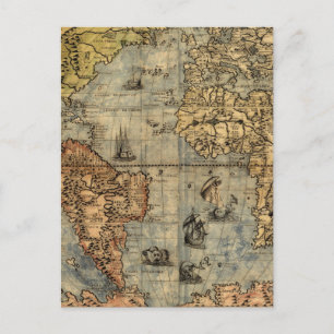 1565 Forlani AntiquevWorld Karta Renaissance Vykort