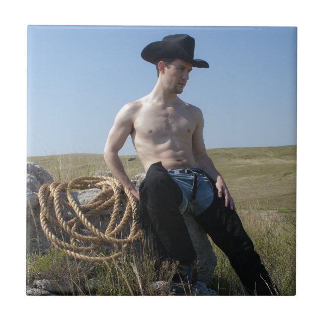 15693-RA Cowboy Kakelplatta (Framsidan)