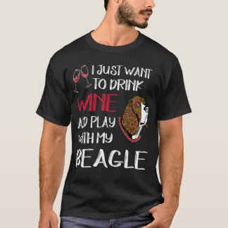 156 Drick Vin och spela med min beagle T Shirt
