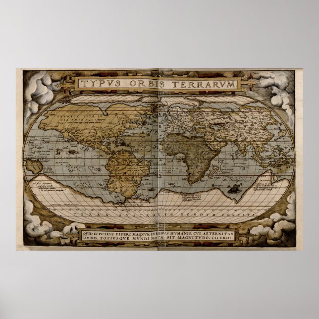 1570 World Map Poster (Framsidan)