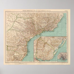 15758 sydliga Brasilien, Uruguay Poster