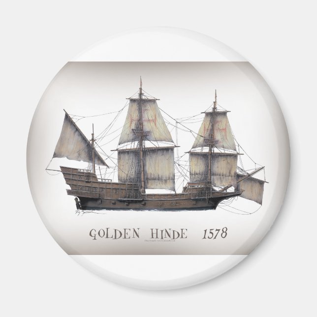 1578 Golden Hinde Magnet (Framsidan)