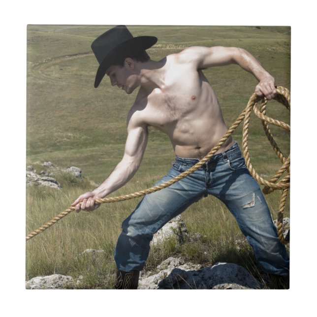 15807-RA Cowboy Kakelplatta (Framsidan)