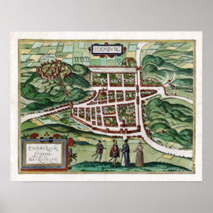 1580 Edinburgh Karta Poster