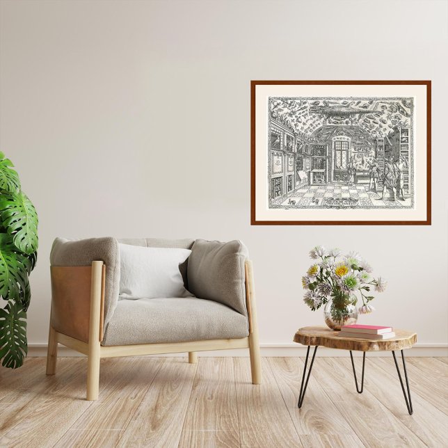 1590:s Curiosities-skåp - Arkivering Skriv ut Poster (1590's Cabinet Of Curiosities Print)