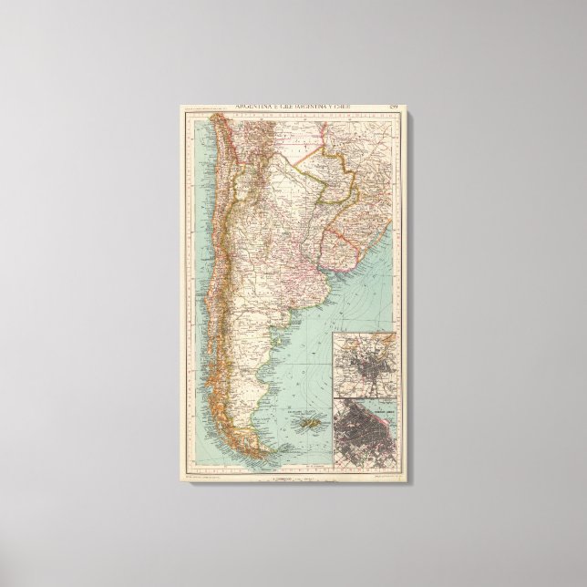 159 Argentina och Chile Canvastryck (Framsida)