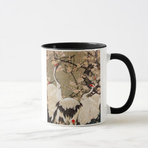 15. 梅花群鶴図, 若冲plommonblommar & kranar, Jakuchū Mugg