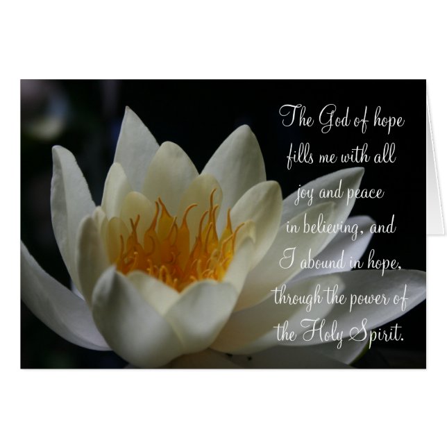 15:13 för uppmuntranScriptureRomans Hälsningskort (Framsidan Horizontal)