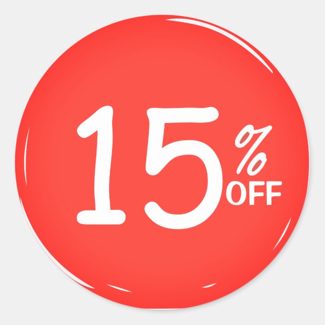 15 % 15 % rabatt på rabatt runt klistermärke (Framsida)