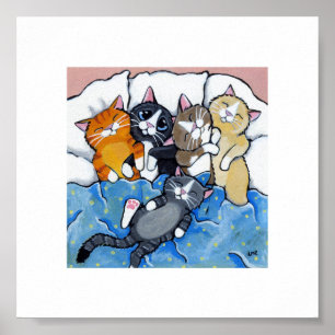 15,2 x 15,2 cm Kattkonst Spipande kittens Poster