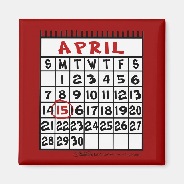 15 april - Skatt Humor Magnet (Framsidan)