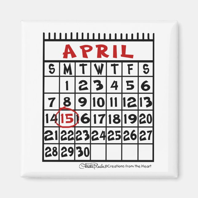 15 april - Skatt Humor Magnet (Framsidan)