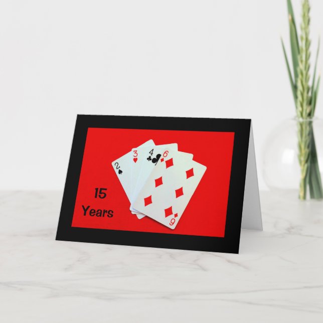 15 år är en stor sak! Jubileumskort Kort (Framsida)