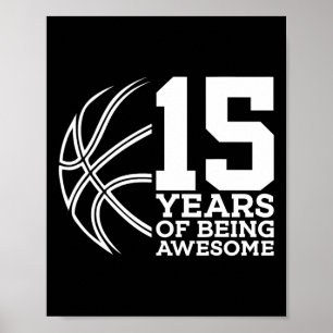 15 ÅR EFTER FANTASTISK BASKETBALL 15:E FÖDELSEDAGE POSTER