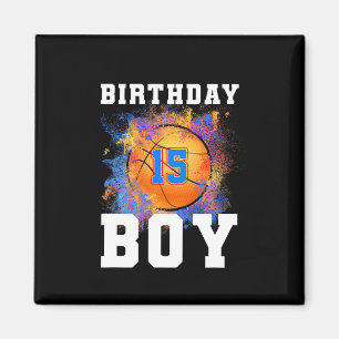 15 år Gamla barn 15:e födelsedagspojken Birthday b Magnet