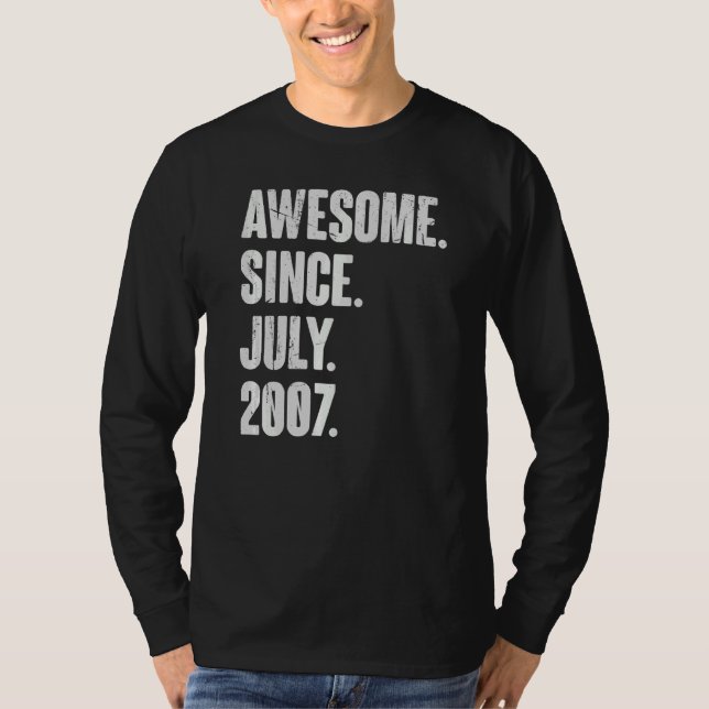 15 år gammal 15:e födelsedag Fantastisk sedan juli T Shirt (Framsida)