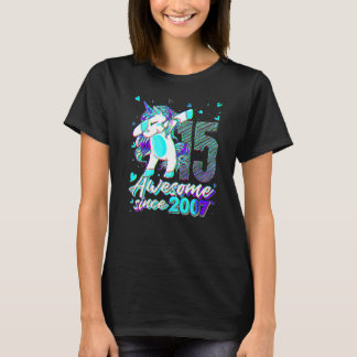 15 år gammal enhörning dabbar 15-årsdag enhörning t shirt