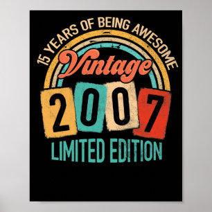 15 år gammal i Fantastisk 2007 15:e födelsedagen Poster
