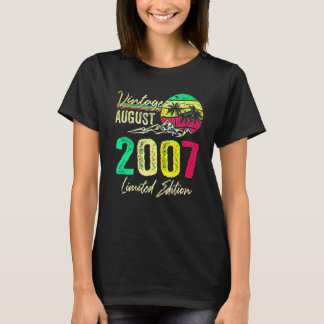 15 år gammal vintage augusti 2007  15-årsdag t shirt