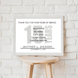 15 år Pension eller arbetsvärderingsgåva Poster