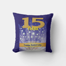 15-årig ANPASSAD NAMN 12-stegsårsdag, stort nummer Kudde