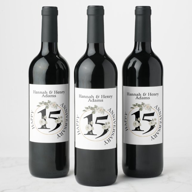 15-årig årsmärkning Vin Vinflaska Etikett (Flaskor)