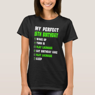 15-årig Perfekt 15:e födelsedagen Lacrosse 15:e Bi T Shirt