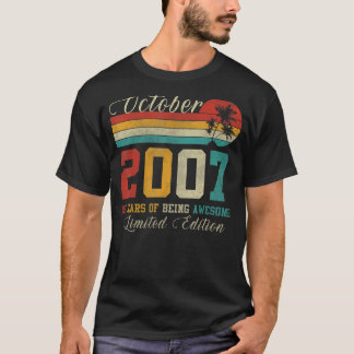 15-åriga oktober 2007 15:e födelsedagen t shirt