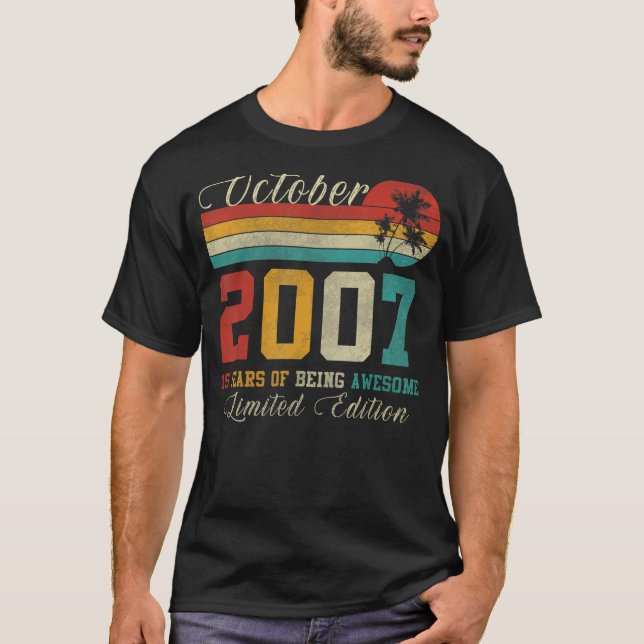 15-åriga oktober 2007 15:e födelsedagen t shirt (Framsida)