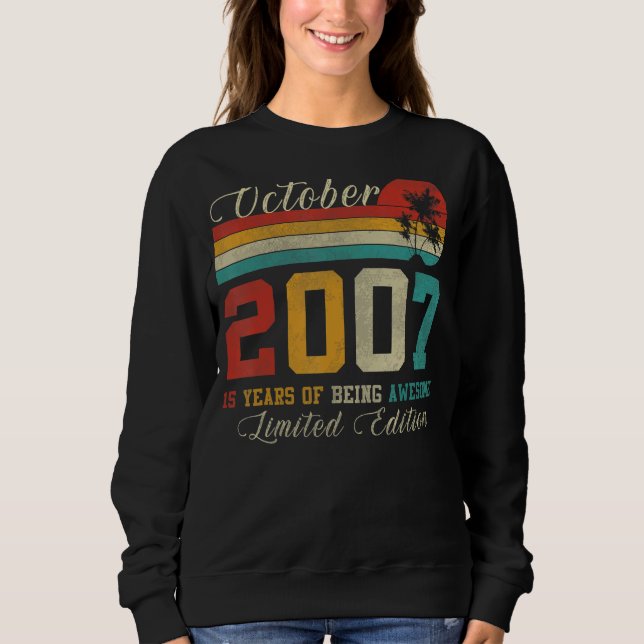 15-åriga oktober 2007 15:e födelsedagen t shirt (Framsida)