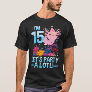 15 års ålder Axolotl 15:e födelsedagstidningen Boy T Shirt