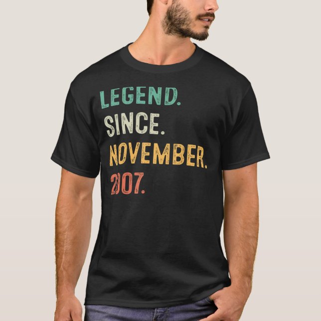 15 års ålder Boys 15:e dagen sedan november T Shirt (Framsida)