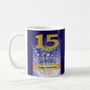 15 års ANPASSNINGSBARNAS återställningsårsdag, fet Kaffemugg