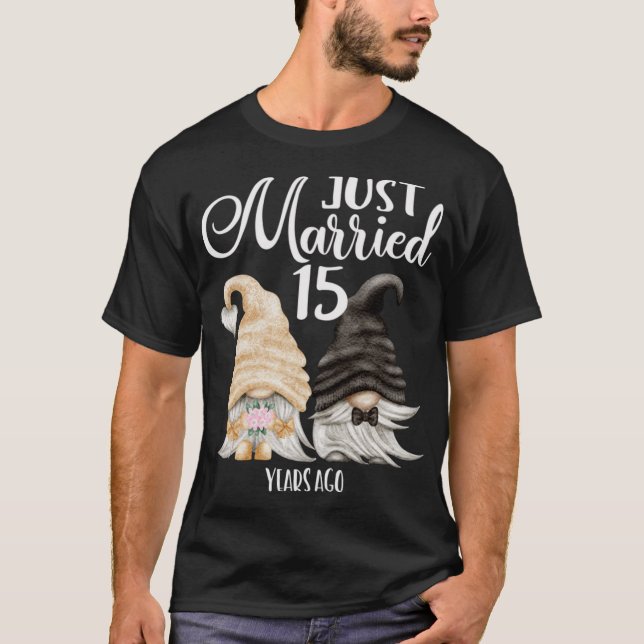 15 års bröllopsdag Nygifta 15 år T Shirt (Framsida)