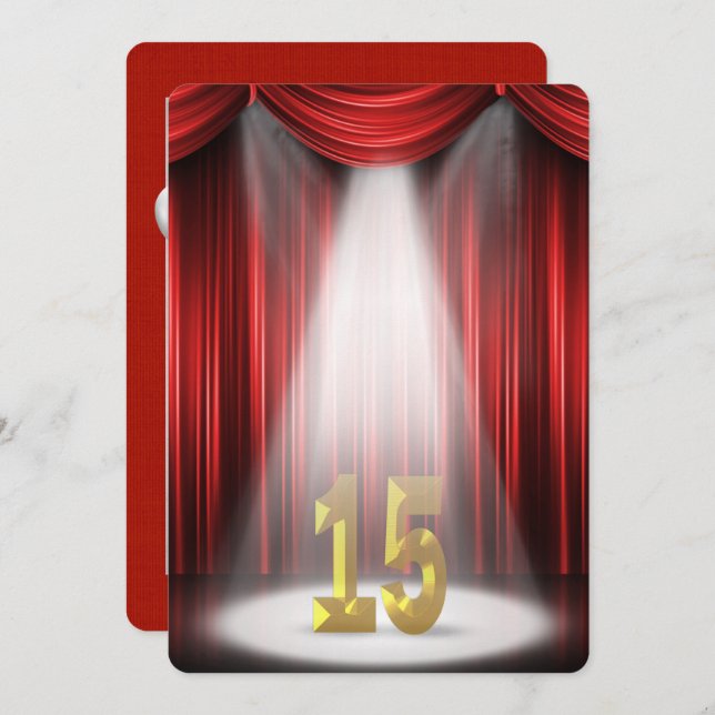 15-års bröllopsfest inbjudningar (Fram/baksida)