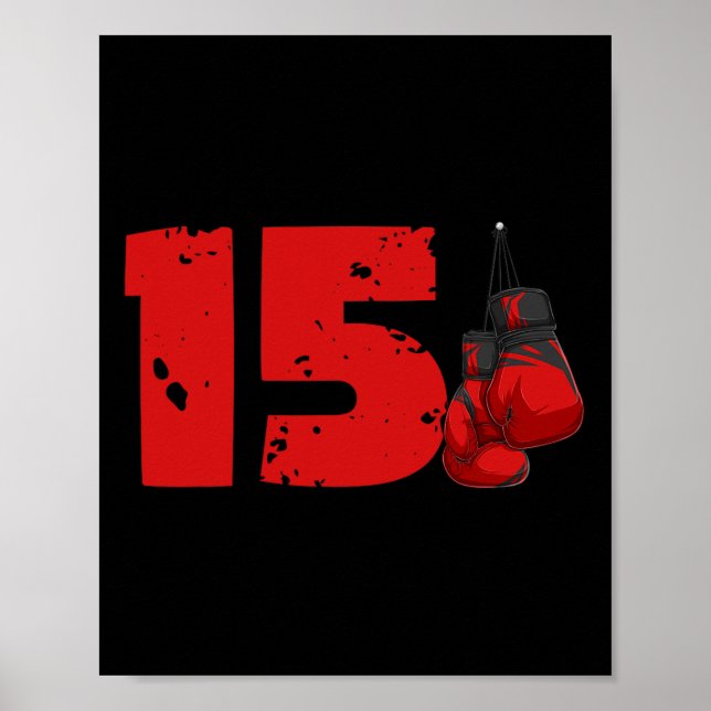 15-års födelsedagsboxning Femtonårig boxare Födels Poster (Framsidan)