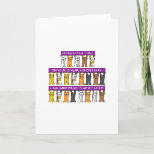15 års Grattisar på arbetsårsdagen för matsalar Kort