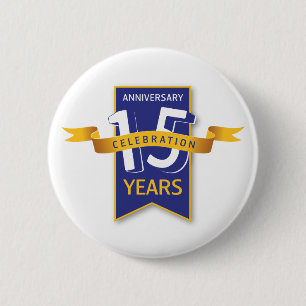 15 Års Jubileumsdesign Knapp
