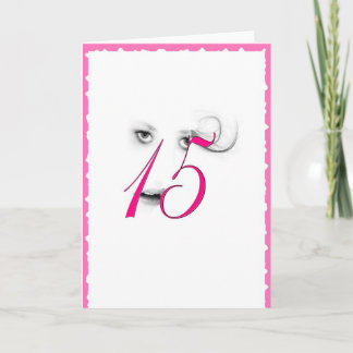 15 års Rosa Greeting Card Kort