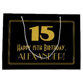 15-årsdag — Art Deco Inspirerad Look "15" & Namn