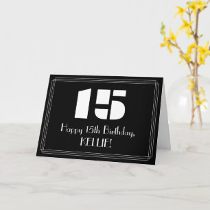 15-årsdag: Art Deco Inspirerad Look "15" & Namn Kort