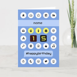 15-årsdag för att lägga till namn personlig-databe kort