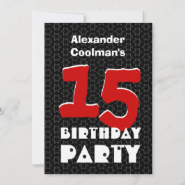 15-årsdag Modern Tonåring Svart Vita Stjärnor W10C Inbjudningar