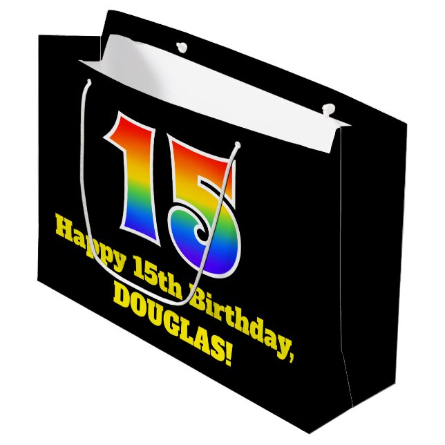 15-årsdag ~ Rolig, Färgrik, Livlig, Regnbåge 15 (Framsidan Vinklad)