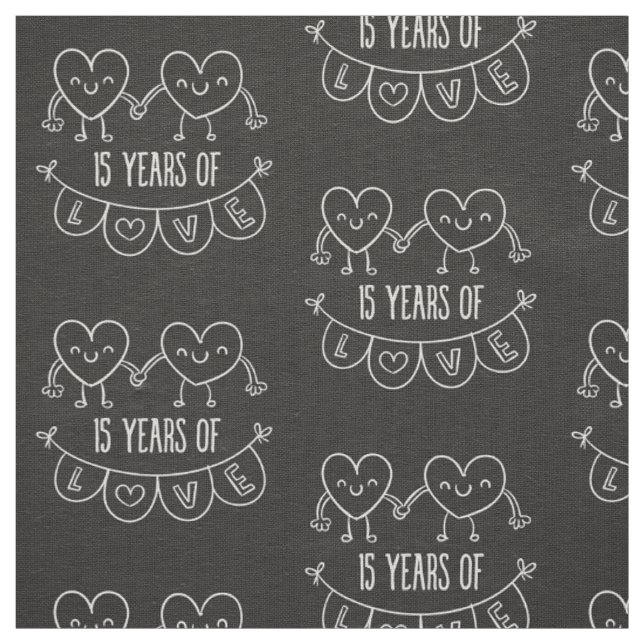 15-årsjubiléet Gift Chalk Hearts Tyg (Prov)