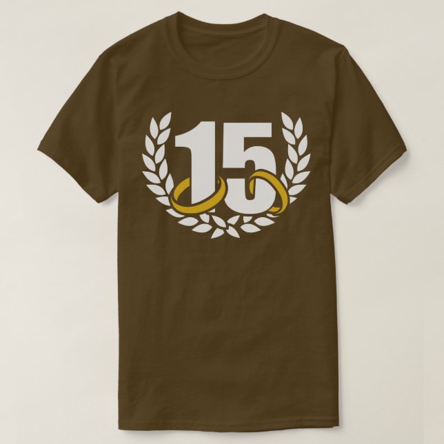 15-årsjubileum bröllop 15 år t shirt (Design framsida)