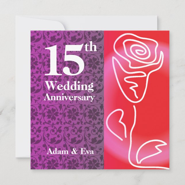15-årsjubileum för bröllopsinbjudan Ros Inbjudningar (Framsida)