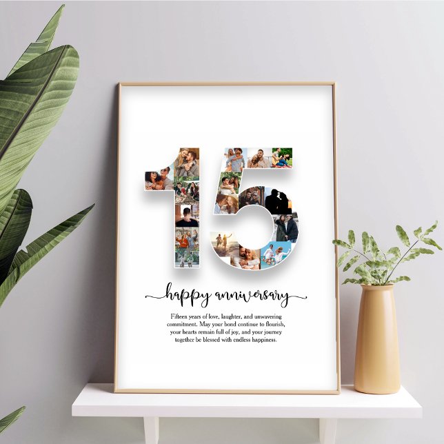 15-årsjubileum för fotokollageaffisch poster (Skapare uppladdad)