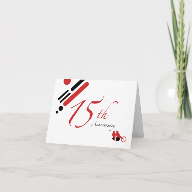 15-årsjubileum (mod fåglar) kort (Framsida)